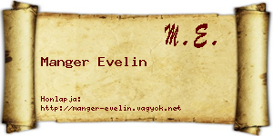 Manger Evelin névjegykártya